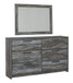 Baystorm - Gray - Dresser, Dark Gray Mirror