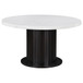 Sherry - Round Marble Top Dining Table - Rustic Espresso