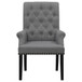 Alana - Upholstered Tufted Arm Chair With Nailhead Trim - Gray / Rustic Espresso