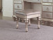 Bling Game - Upholstered Vanity Stool - Metallic Platinum