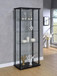 Delphinium - 5-Shelf Glass Curio Cabinet - Black And Clear