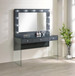 Afshan - 3-Drawer Vanity Desk With Lighting Mirror - Gray High Gloss