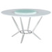 Abby - Round Dining Table With Lazy Susan - White And Chrome