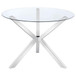 Vance - Glass Top Dining Table With X-Cross Base - Chrome