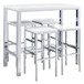 Natividad - 5 Piece Bar Set - White High Gloss And Chrome