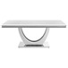 Kerwin - Rectangle Faux Marble Top Dining Table - White And Chrome