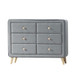 Valda - Dresser - Light Gray Fabric