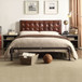 Brancaster - Queen Bed - Vintage Brown Top Grain Leather