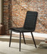 Hosmer - Side Chair (Set of 2) - Black Top Grain Leather & Antique Black