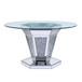 Noralie - Dining Table - Mirrored, Faux Diamonds & Clear Glass Top