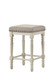 Tasnim - Stool (Set of 2) - Tan Fabric & Antique White Finish