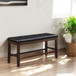 Urbana - Counter Height Bench - Black Synthetic Leather & Espresso