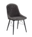 Abraham - Side Chair (Set of 2) - Dark Gray Fabric & Black
