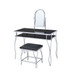 Carene - Vanity Desk - Black PU & Chrome