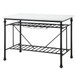 Mera - Kitchen Island - White Marble Top & Gray