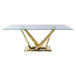 Barnard - Dining Table - Clear Glass & Mirrored Gold Finish