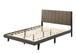 Valdemar - Queen Bed - Brown Fabric & Weatheted Gray Finish