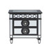 Varian II - Nightstand - Black Velvet & Black & Sliver Finish