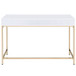 Ottey - Vanity Desk (Same 92540) - White High Gloss & Gold