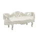 Adara - Bench - Pearl White Synthetic Leather & Antique White