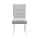 Elizaveta - Side Chair (Set of 2) - Gray Velvet &White High Gloss