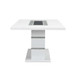 Elizaveta - Dining Table With Pedestal Base - Faux Crystal Diamonds & White High Gloss