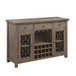 Raphaela - Server With Cup Holder & Wine Rack - Weathered Cherry