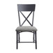 Edina - Side Chair Set of 2) - Gray Fabric, Oak & Sandy Black