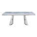 Destry - Dining Table With Engineering Stone Top & Pedestal Base - Engineering Stone Top & Mirrored Silver