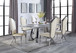 Destry Dining Table - Faux Marble Top & Mirrored Silver Finish