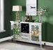 Noralie - 36" Wine Cabinet With LED - Mirrored & Faux Diamonds