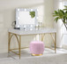 Lightmane - Vanity Desk Same 92660) - White High Gloss & Gold