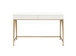 Lightmane - Vanity Desk - White High Gloss & Gold Finish