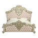 Vatican - Eastern King Bed - Synthetic Leather, Light Gold & Champagne Silver
