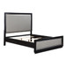 Nicola - Eastern King Bed - Silver Synthetic Leather & Black