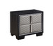 Nicola - Nightstand - Silver Synthetic Leather & Black
