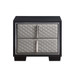 Nicola - Nightstand - Silver Synthetic Leather & Black