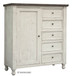 Stone - Chest With 5 Drawer / 1 Door - Antiqued Ivory / Weathered Gray