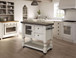 Stone - Kitchen Island With 2 Drawer / 1 Glass Door - Antiqued Ivory / Weathered Gray