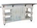Stone - Kitchen Island With 3 Drawer / 2 Doors / 4 Shelves And Casters - Antiqued Ivory / Weathered Gray