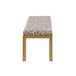 Fuji - Bench - Gold Metal And Beige Leopard Fabric