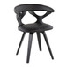 Gardenia - Dining / Accent Chair With Swivel - Black Wood And Black Faux Leather
