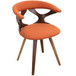 Gardenia - Mid - Century Modern Dining / Accent Chair With Swivel - Walnut Wood And Orange Fabric