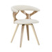 Gardenia - Dining / Accent Chair With Swivel - Zebra Wood And Cream Fabric
