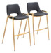 Desi - Barstool Chair With Gold Base (Set of 2)