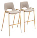 Desi - Barstool Chair With Gold Base (Set of 2)