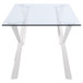 Alaia - Rectangular Glass Top Dining Table - Clear And Chrome