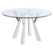 Alaia - Round Glass Top Dining Table - Clear And Chrome