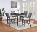 Wiley - 5 Piece Square Spindle Legs Counter Height Dining Set - Beige And Gray