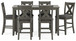 Caitbrook - Gray - Rect Drm Counter Table Set (Set of 7)
